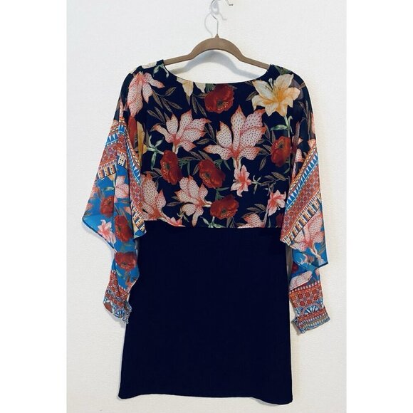 Desigual Olivia Dress Womens 6 Floral Long Open Flowy Sleeves Feminine Romantic - Picture 6 of 9